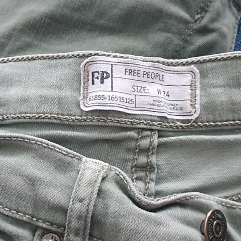 Free people army green jeans size 24 0576 - Picture 5 of 5